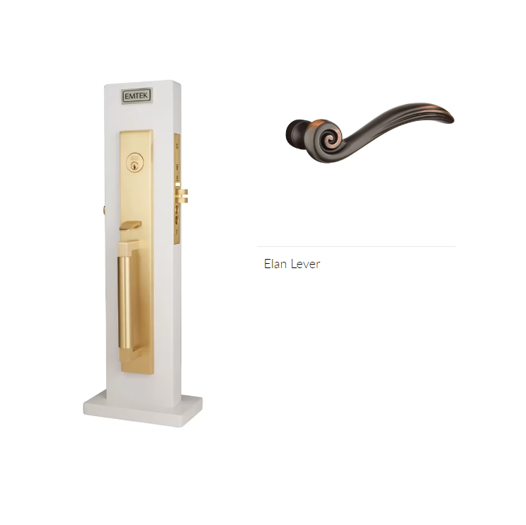 Emtek 3038ENRH Dummy , Hercules Knurled Full Length Mortise , Elan Lever , RH - Parent