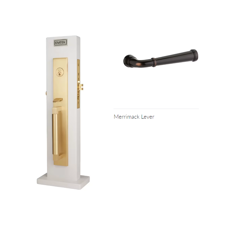 Emtek 3036MELH Dummy , Hercules Smooth Full Length Mortise , Merrimack Lever , LH - Parent