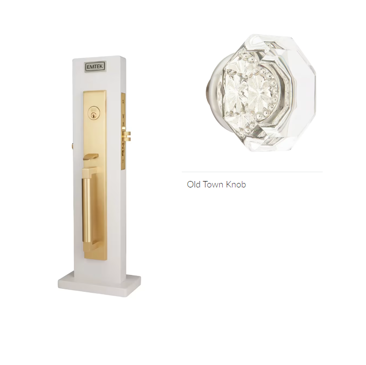 Emtek 3038OT Dummy , Hercules Knurled Full Length Mortise , Old Town Glass Knob - Parent