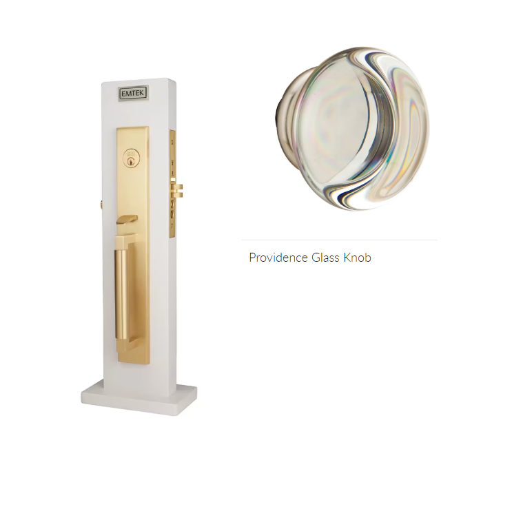 Emtek 3038PC Dummy , Hercules Knurled Full Length Mortise , Providence Glass Knob - Parent