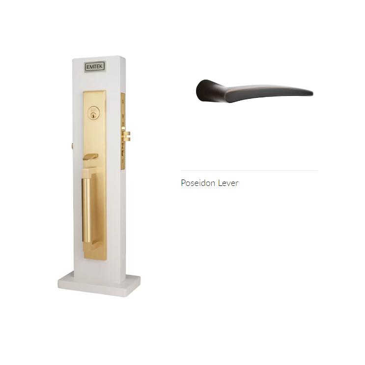 Emtek 3036POSRH Dummy , Hercules Smooth Full Length Mortise , Poseidon Lever , RH - Parent