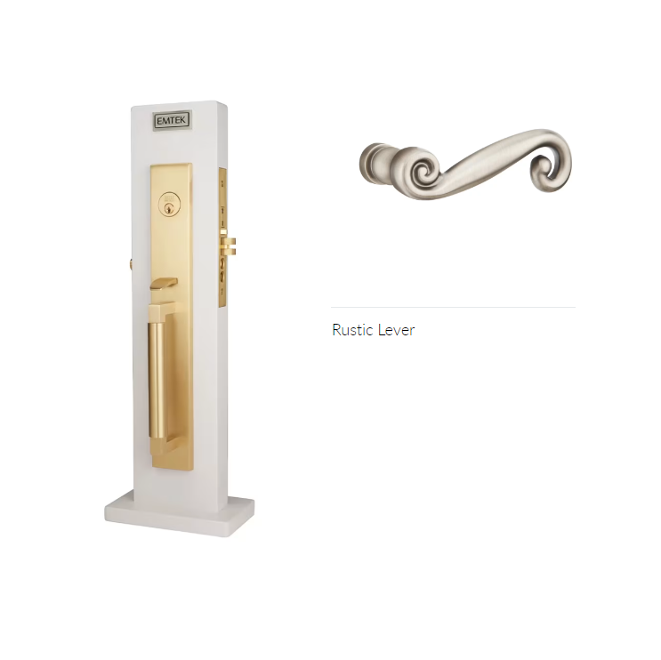 Emtek 3038RLH Dummy , Hercules Knurled Full Length Mortise , Rustic Lever , LH - Parent