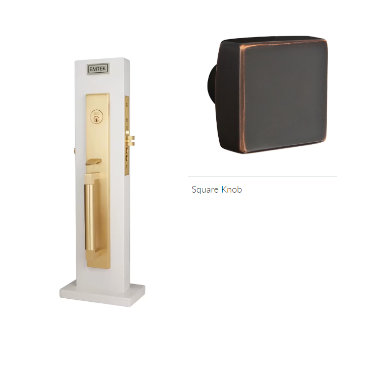 Emtek 3036SQU Dummy , Hercules Smooth Full Length Mortise , Square Knob - Parent