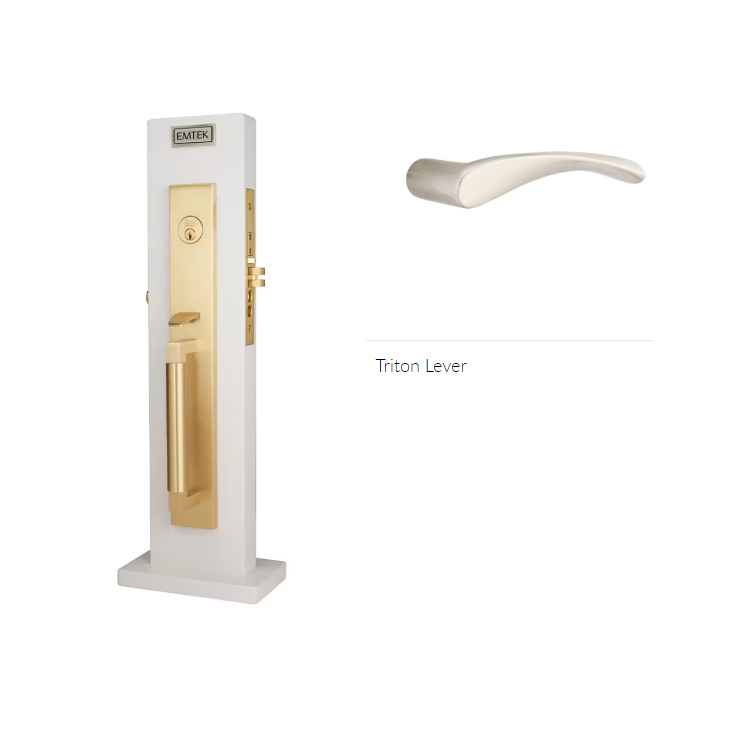 Emtek 3038TRTRH Dummy , Hercules Knurled Full Length Mortise , Triton Lever , RH - Parent