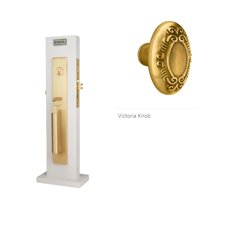 Emtek 3036V Dummy , Hercules Smooth Full Length Mortise , Victoria Knob - Parent