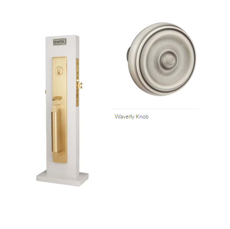 Emtek 3036W Dummy , Hercules Smooth Full Length Mortise , Waverly Knob - Parent