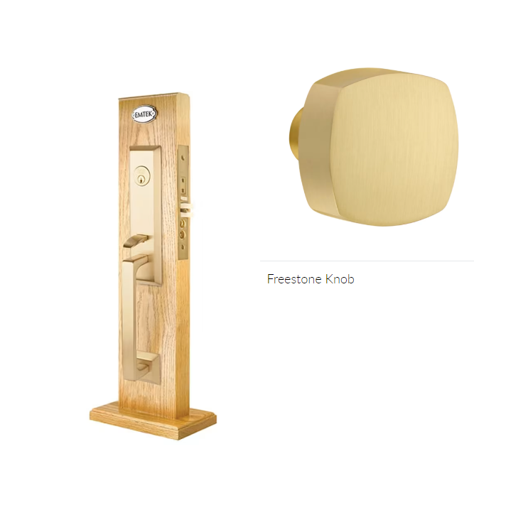 Emtek 3039FRK Dummy , Transitional Heritage Mortise , Freestone Square Knob - Parent