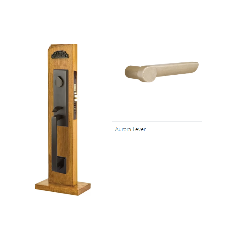 Emtek 3040ARLH Dummy , Rustic Modern Rectangular Mortise , Aurora Lever , LH - Parent