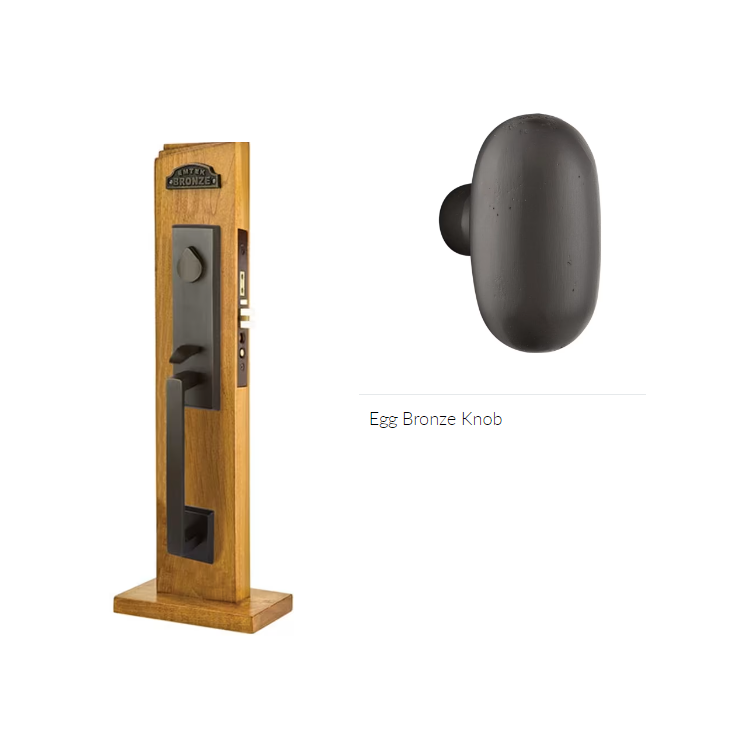 Emtek 3040BZEG Dummy , Rustic Modern Rectangular Mortise , Bronze Egg Knob - Parent