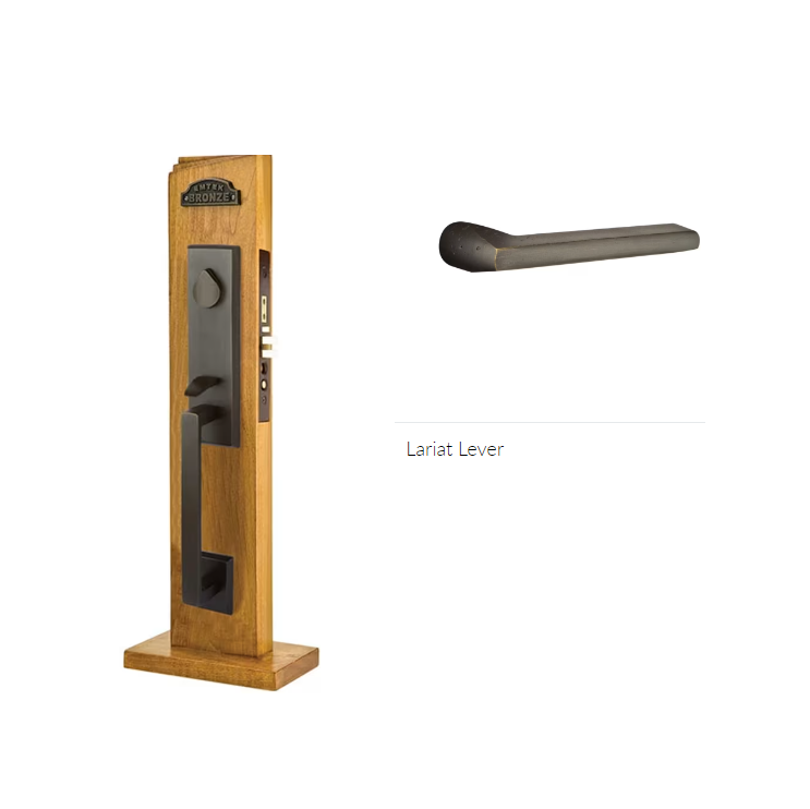Emtek 3040LRLH Dummy , Rustic Modern Rectangular Mortise , Lariat Lever , LH - Parent
