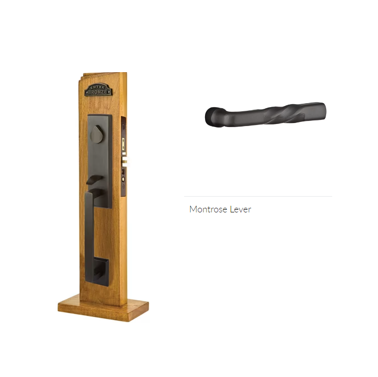 Emtek 3040MTRH Dummy , Rustic Modern Rectangular Mortise , Montrose Lever , RH - Parent