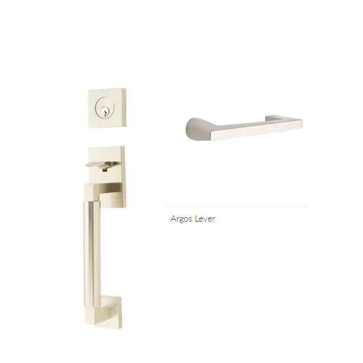 Emtek 4224AGLH Double Cyl , Hercules Smooth , Sectional Tubular Entry Set , Argos Lever , LH - Parent