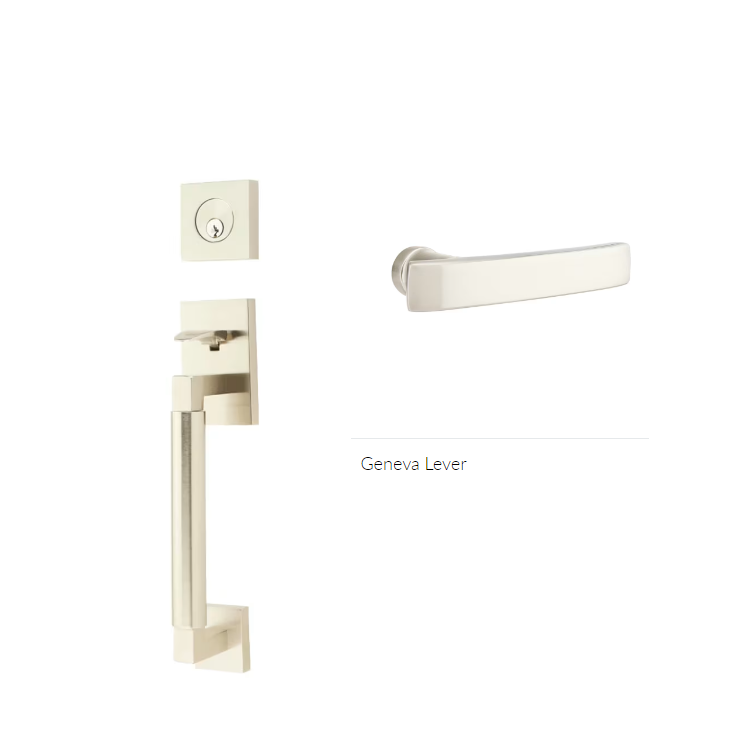 Emtek 4214GVRH Single Cyl , Hercules Smooth , Sectional Tubular Entry Set , Geneva Lever , RH - Parent
