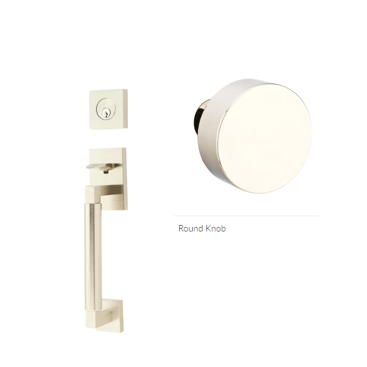 Emtek 4224ROU Double Cyl , Hercules Smooth , Sectional Tubular Entry Set , Round Knob - Parent