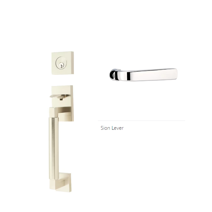 Emtek 4224SIOLH Double Cyl , Hercules Smooth , Sectional Tubular Entry Set , Sion Lever , LH - Parent