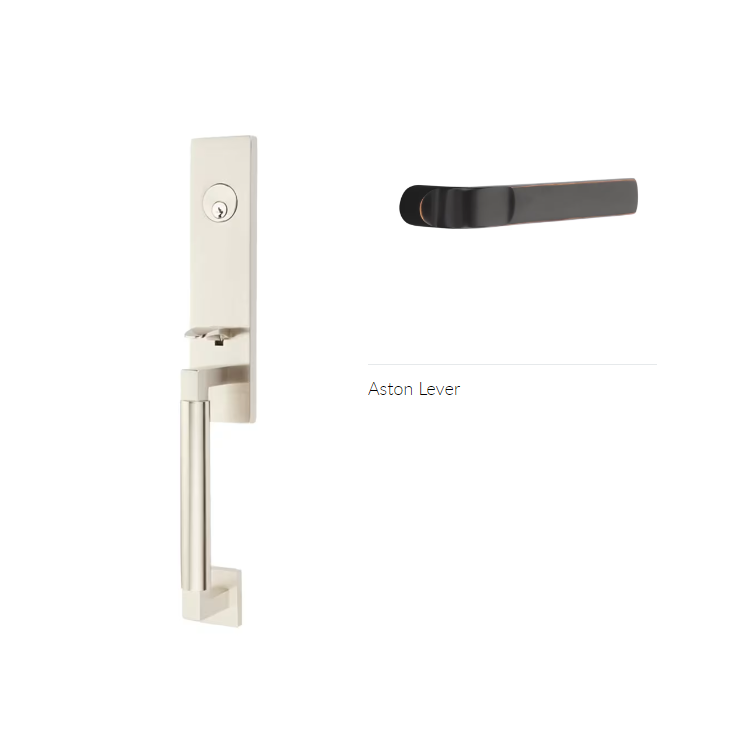 Emtek 4205ASTLH Dummy , Hercules Smooth , Monolithic Tubular Entry Set , Aston Lever , LH - Parent