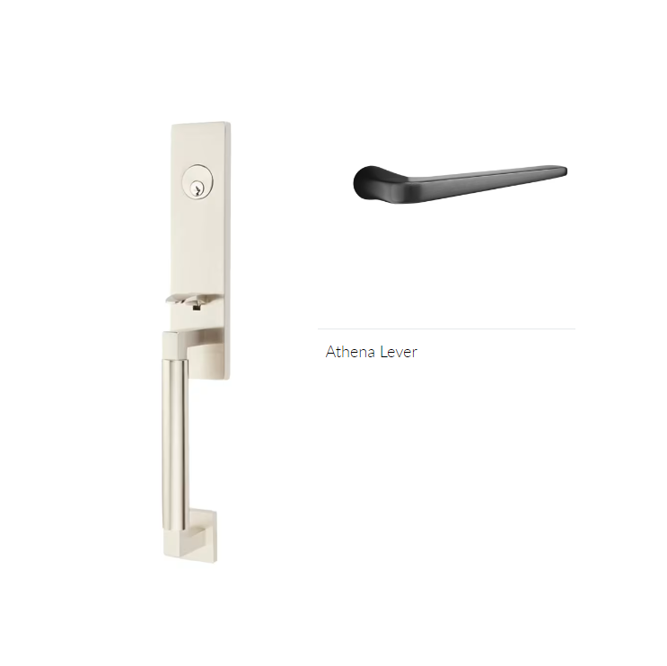 Emtek 4205ATNLH Dummy , Hercules Smooth , Monolithic Tubular Entry Set , Athena Lever , LH - Parent