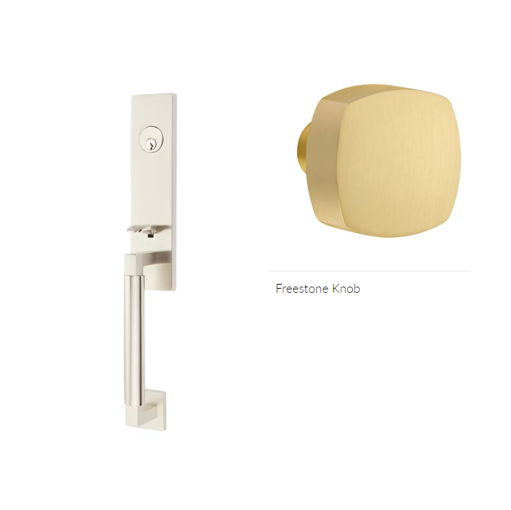 Emtek 4205FRK Dummy , Hercules Smooth , Monolithic Tubular Entry Set , Freestone Knob - Parent