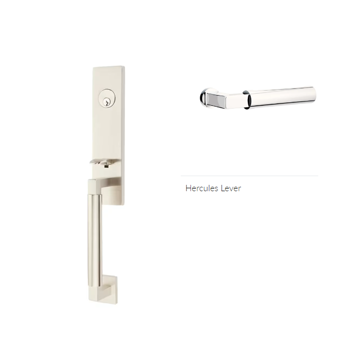 Emtek 4205HECLH Dummy , Hercules Smooth , Monolithic Tubular Entry Set , Hercules Lever , LH - Parent
