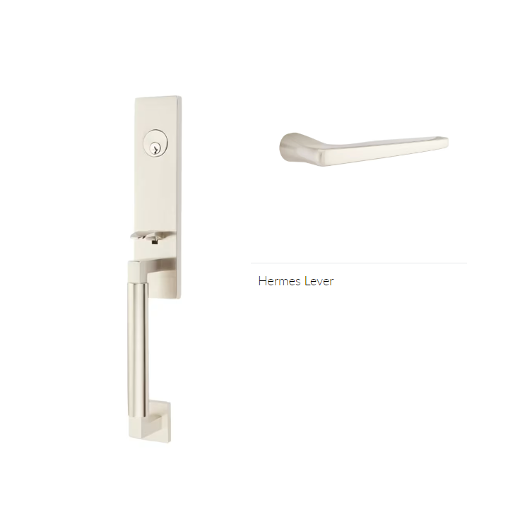 Emtek 4225HERRH Double Cyl , Hercules Smooth , Monolithic Tubular Entry Set , Hermes Lever , RH - Parent