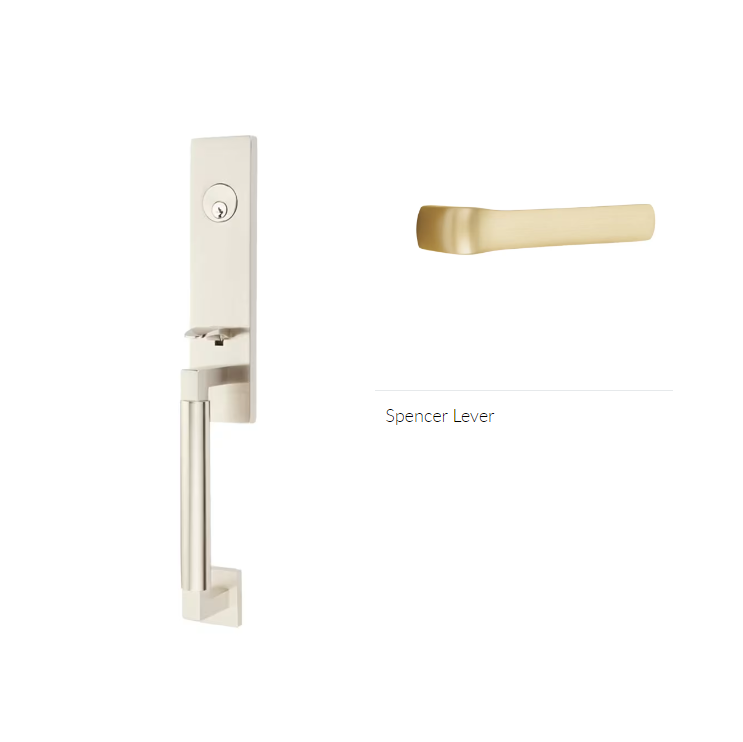 Emtek 4205SPNLH Dummy , Hercules Smooth , Monolithic Tubular Entry Set , Spencer Lever , LH - Parent