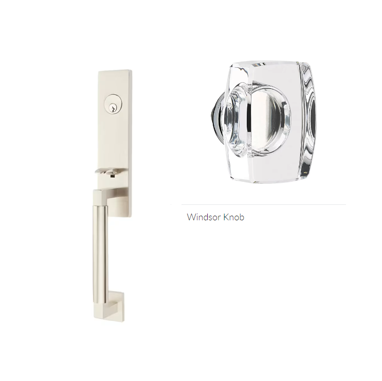 Emtek 4205WS Dummy , Hercules Smooth , Monolithic Tubular Entry Set , Windsor Glass Knob - Parent