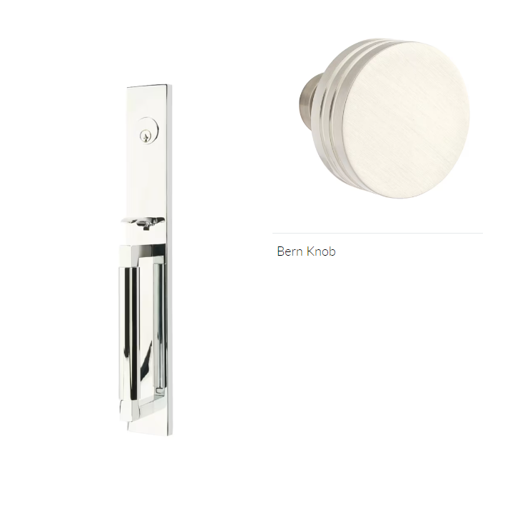 Emtek 4226BN Double Cyl , Hercules Smooth , Full Length Tubular Entry Set , Bern Knob - Parent