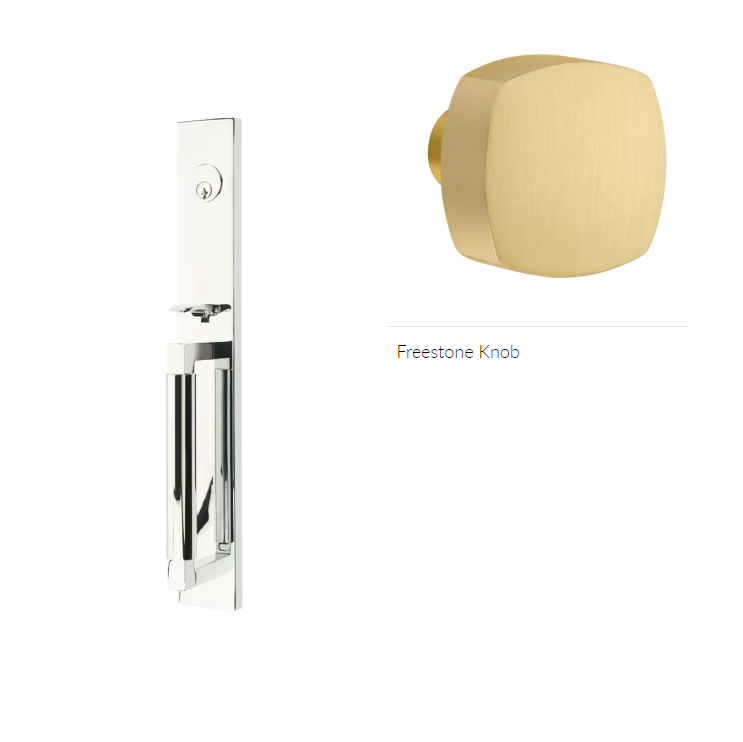 Emtek 4206FRK Dummy , Hercules Smooth , Full Length Tubular Entry Set , Freestone Knob - Parent