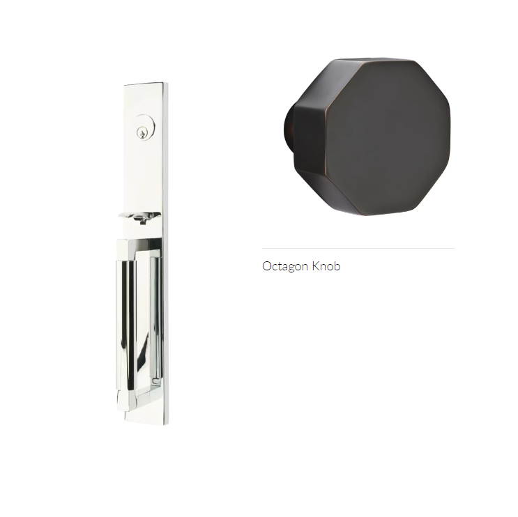 Emtek 4206OCT Dummy , Hercules Smooth , Full Length Tubular Entry Set , Octagon Knob - Parent
