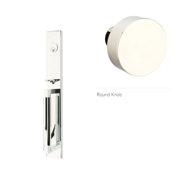 Emtek 4226ROU Double Cyl , Hercules Smooth , Full Length Tubular Entry Set , Round Knob - Parent