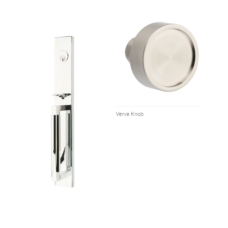 Emtek 4206VR Dummy , Hercules Smooth , Full Length Tubular Entry Set , Verve Knob - Parent