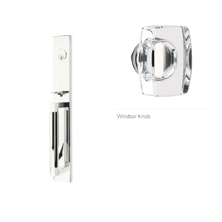 Emtek 4206WS Dummy , Hercules Smooth , Full Length Tubular Entry Set , Windsor Glass Knob - Parent