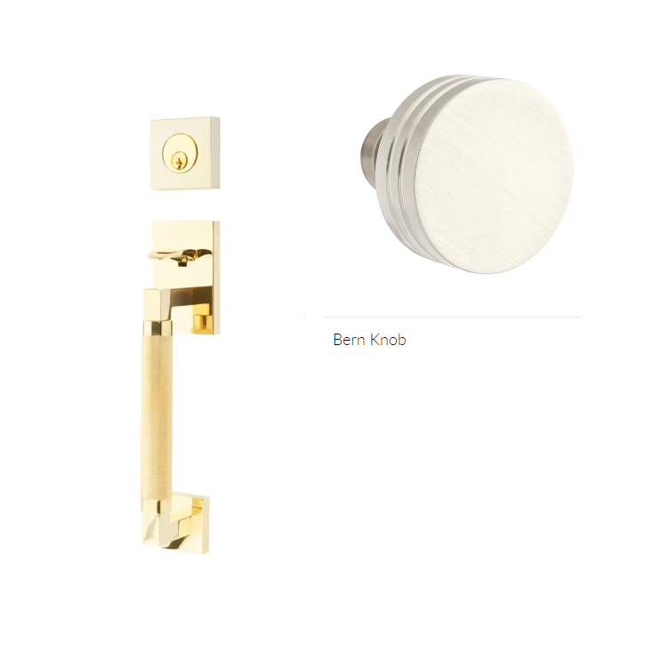 Emtek 4207BN Dummy , Hercules Knurled , Sectional Tubular Entry Set , Bern Knob - Parent