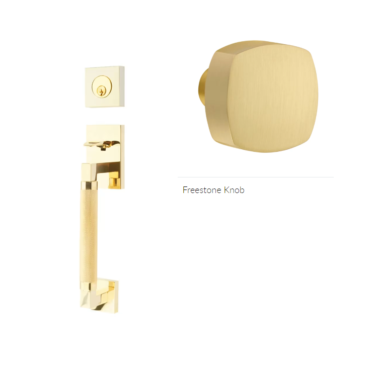 Emtek 4217FRK Single Cyl , Hercules Knurled , Sectional Tubular Entry Set , Freestone Knob - Parent