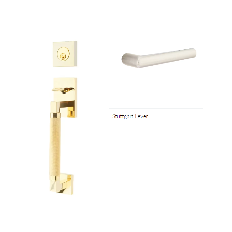 Emtek 4207STURH Dummy , Hercules Knurled , Sectional Tubular Entry Set , Stuttgart Lever , RH - Parent