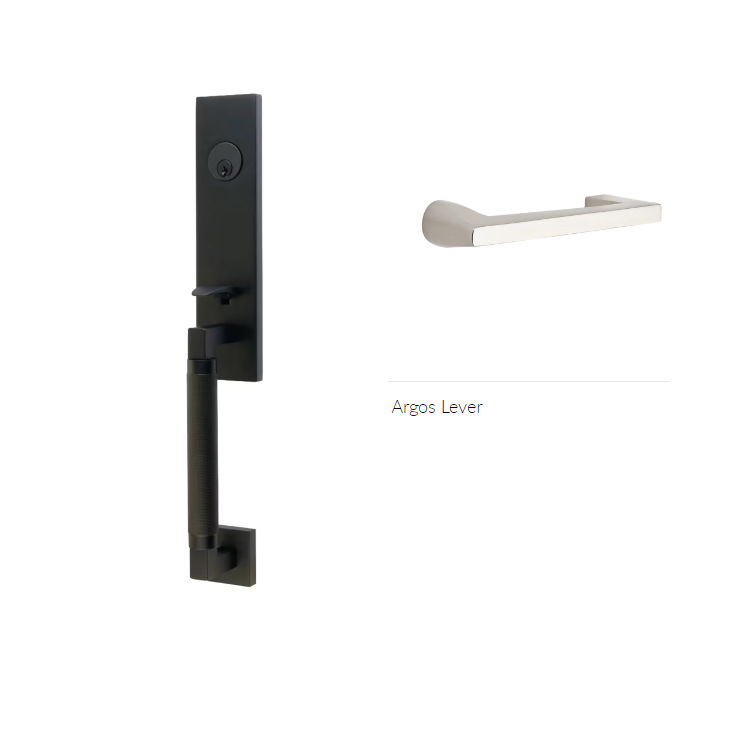 Emtek 4208AGLH Dummy , Hercules Knurled , Monolithic Tubular Entry Set , Argos Lever , LH - Parent