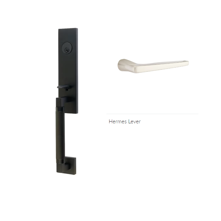 Emtek 4208HERLH Dummy , Hercules Knurled , Monolithic Tubular Entry Set , Hermes Lever , LH - Parent