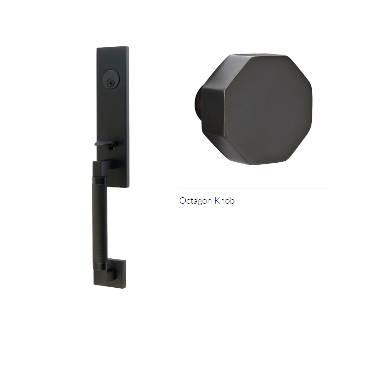 Emtek 4208OCT Dummy , Hercules Knurled , Monolithic Tubular Entry Set , Octagon Knob - Parent