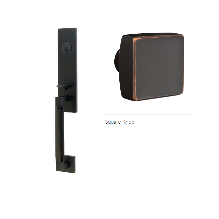 Emtek 4208SQU Dummy , Hercules Knurled , Monolithic Tubular Entry Set , Square Knob - Parent