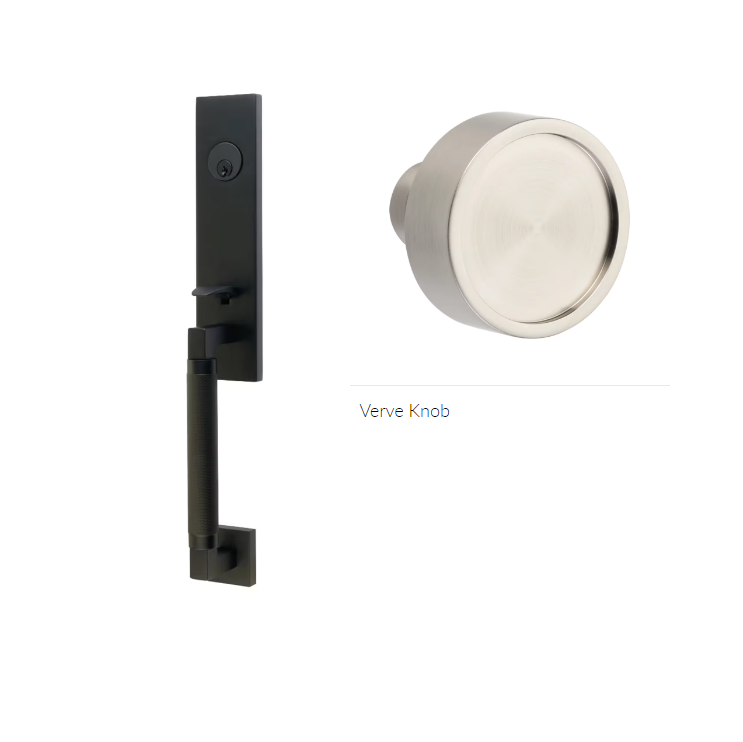 Emtek 4218VR Single Cyl , Hercules Knurled , Monolithic Tubular Entry Set , Verve Knob - Parent