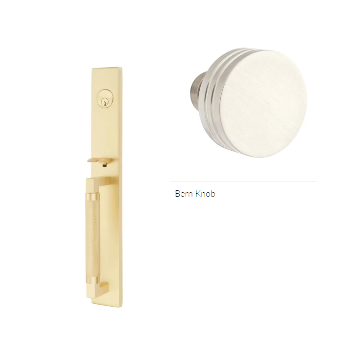 Emtek 4209BN Dummy , Hercules Knurled , Full Length Tubular Entry Set , Bern Knob - Parent