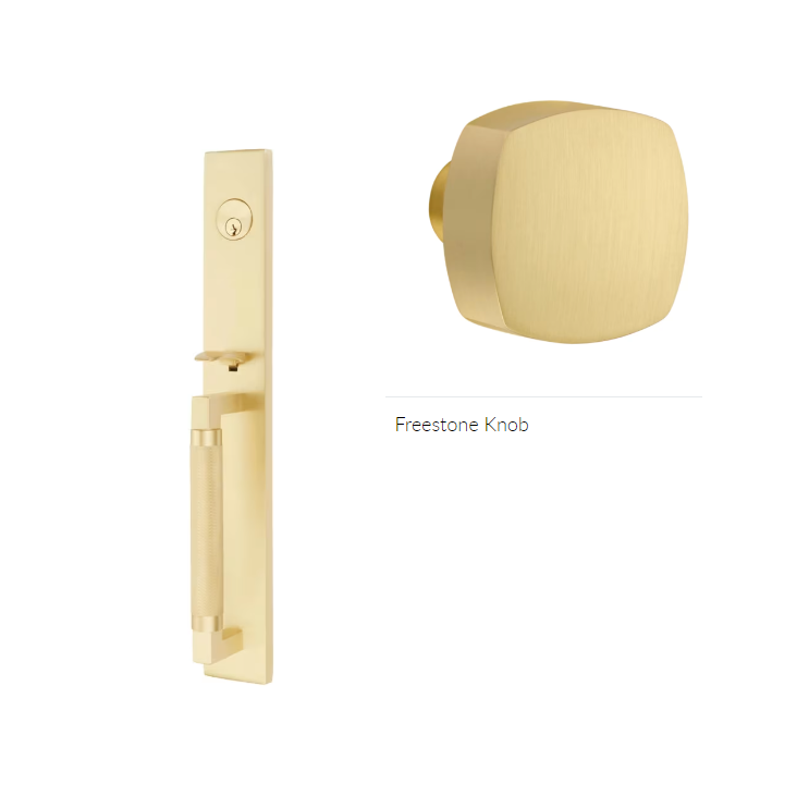 Emtek 4209FRK Dummy , Hercules Knurled , Full Length Tubular Entry Set , Freestone Knob - Parent