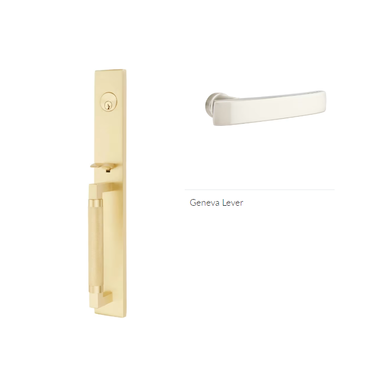 Emtek 4209GVLH Dummy , Hercules Knurled , Full Length Tubular Entry Set , Geneva Lever , LH - Parent