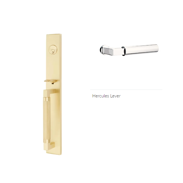 Emtek 4209HECLH Dummy , Hercules Knurled , Full Length Tubular Entry Set , Hercules Lever , LH - Parent