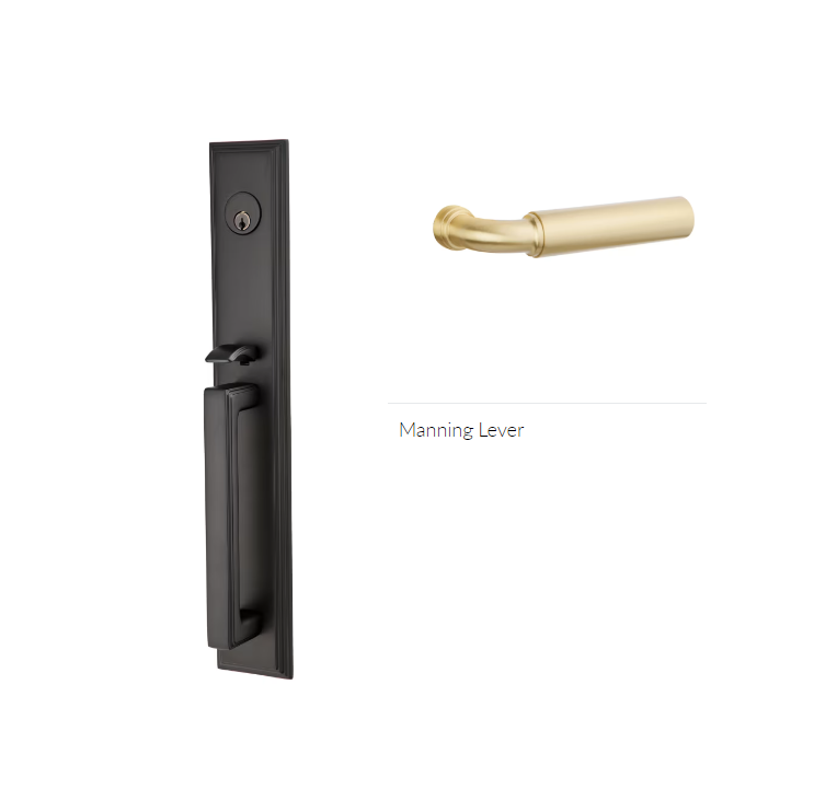 Emtek 4222MNGLH Double Cyl , Melrose Tub Entry , Manning Lever , LH - Parent