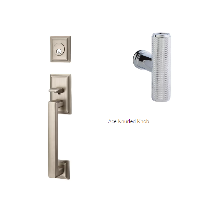 Emtek 4223ACEKN Double Cyl , Hamden Tub Entry , The Ace Knurled Knob - Parent