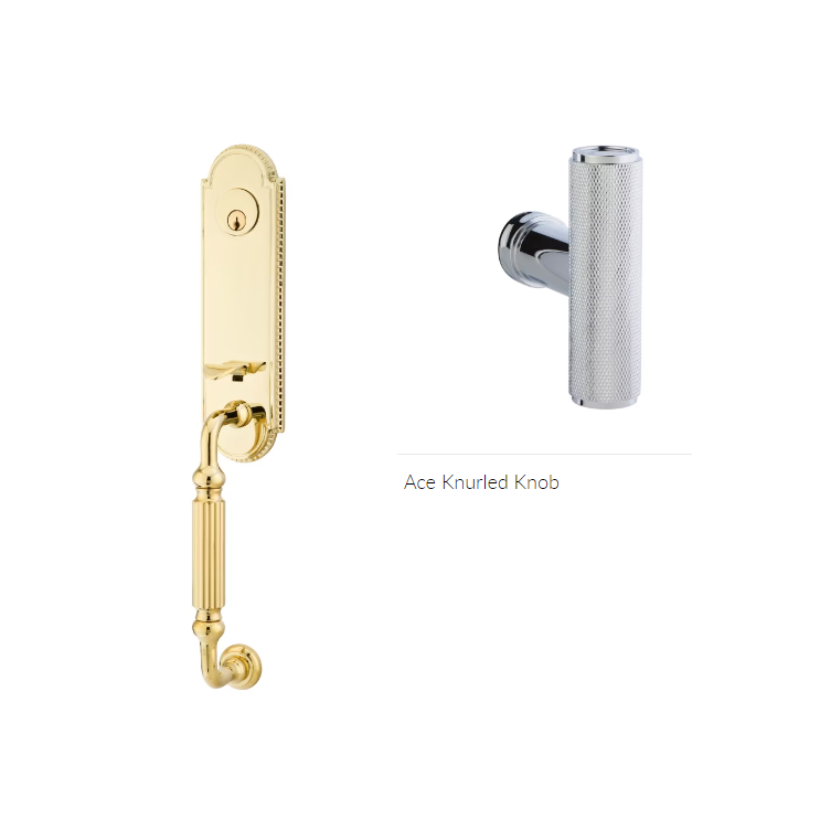 Emtek 4311ACEKN Single Cyl , Orleans Tub Entry , The Ace Knurled Knob - Parent