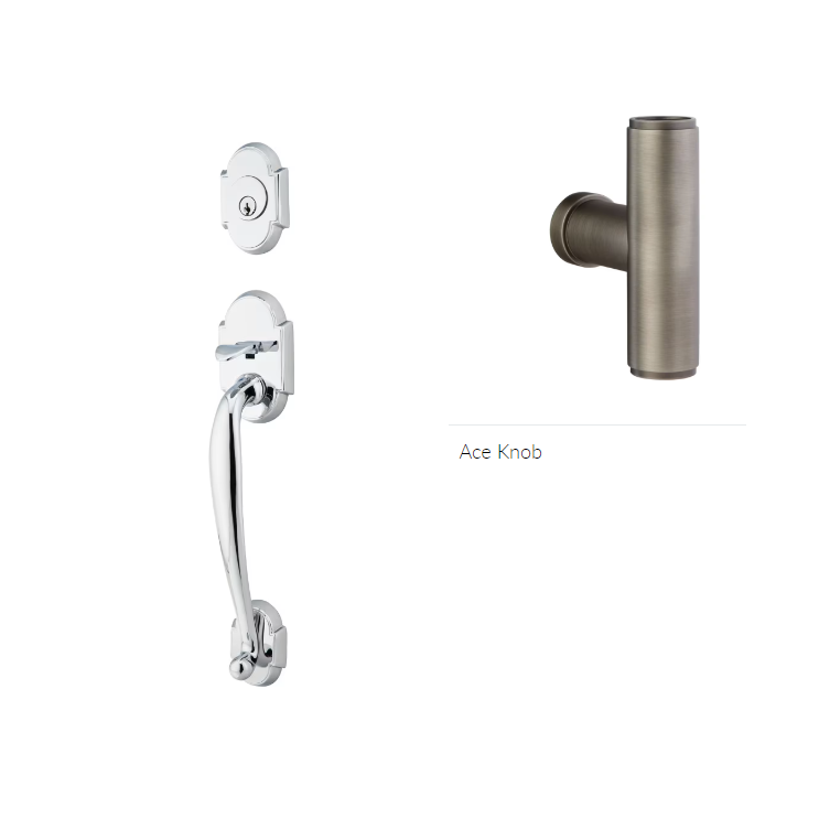 Emtek 4312ACE Single Cyl , Nashville Tub Entry , The Ace Knob - Parent
