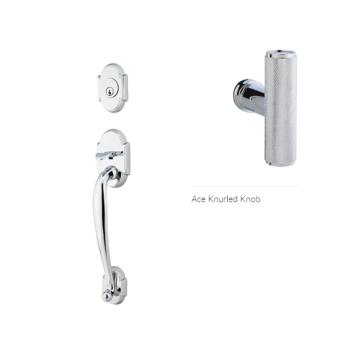 Emtek 4312ACEKN Single Cyl , Nashville Tub Entry , The Ace Knurled Knob - Parent