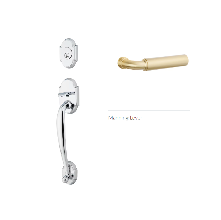 Emtek 4312MNGRH Single Cyl , Nashville Tub Entry , Manning Lever , RH - Parent